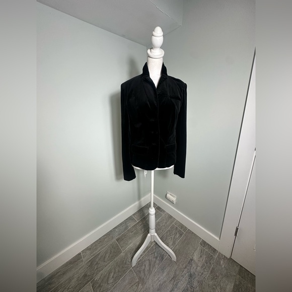 Calvin Klein Velvet Black Blazer Size 6 - Picture 4 of 14